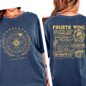 Fourth Wing Shirt Basgiath War College Dragon Rider Tee Bookish Gift for Her Xaden Quote Shirt Comfort Colors Fantasy Book Merch