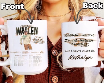 Morgan Wallen Mug 2025 Tour Cup Personalized Concert Gift Custom Name Date City Coffee Cup Fan Merch Country Music Kupa 11oz 15oz