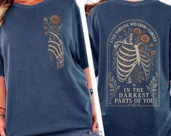 Country Music Shirt, Skeleton Wildflower Comfort Colors Tee, Western Concert Outfit