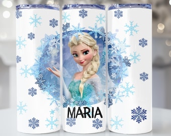 Personalized Elsa Frozen Tumbler, Snowflake Princess Gift