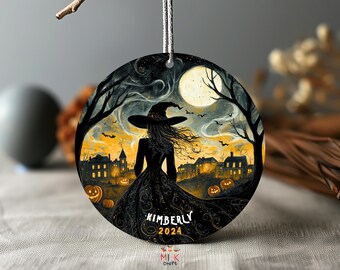 Décoration d'Halloween Sorcière Salem personnalisée : décoration d'Halloween vintage
