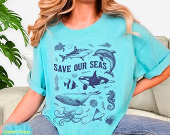 Save Our Seas Graphic Tee: Comfort Colors Ocean Conservation Shirt