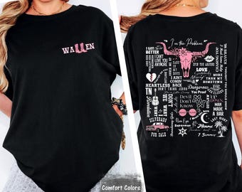 Morgan Wallen Song Lyrics Shirt, Pink Boot Collage Comfort Colors Country Concert Tee