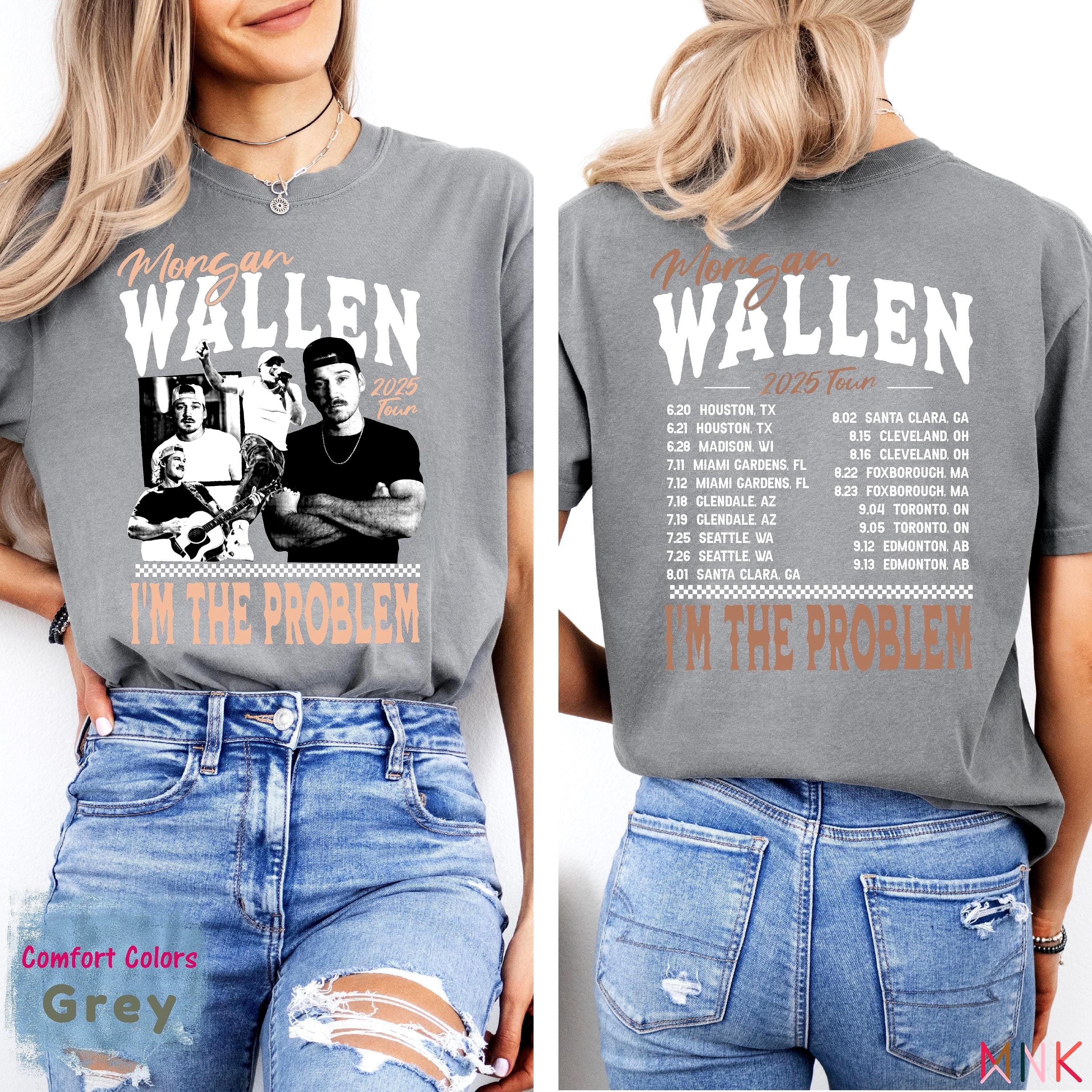 T-Shirt Morgan Wallen 'I'm The Problem Tour 2025' - Unisexe Coton - Multi Tailles - Neuf étiqueté
