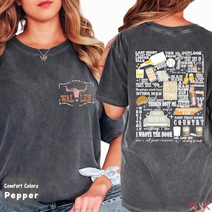 Wallen Country Music Shirt, Bull Skull Front Back Print Tee, Morgan Wallen Lyrics Gift, Comfort Colors, Country Concert Shirt