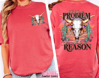 Western Bull Skull Graphic Tee: Comfort Colors Country Concert Shirt