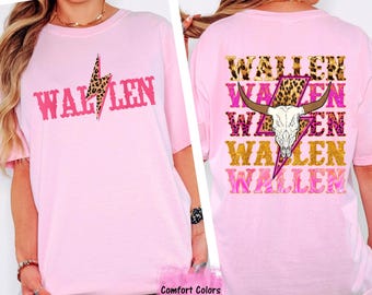 Wallen Leopard Lightning Bolt Tee: Western Skull Country Concert Shirt
