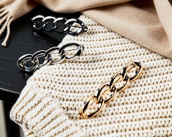 Chain Brooch Pin, Jacket Lapel, Waist Cincher, Clothing Accessory