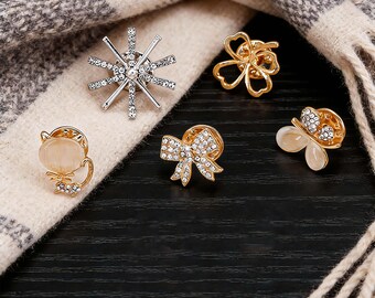 Bow Tie Safety Pin, Anti-Gap Clover Brooch