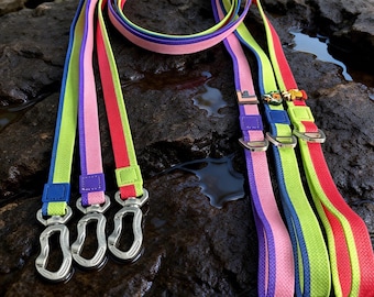 Waterproof Dog Collar and Leash Set, Custom Detachable Letter & Pattern Accessories, Two-tone Design
