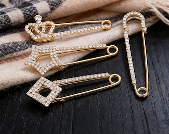 Rhinestone Waist Cincher Brooch, Anti-Gap Clothing Pin