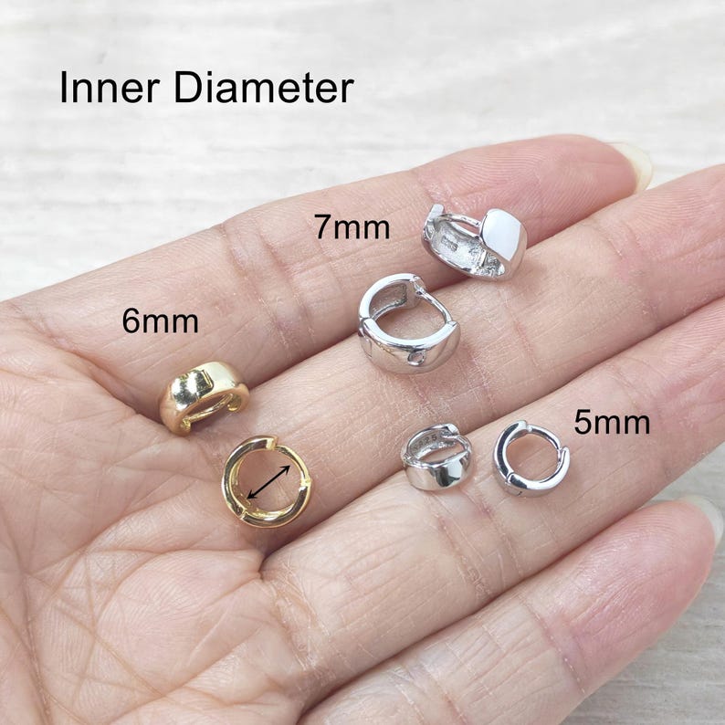 Sterling Silver Chunky Huggies Set 14K Gold Clicker Hoop Earrings sterling-silver-chunky-huggies-set-14k-gold-clicker-hoop-earrings