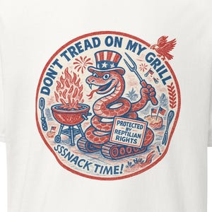 Don’t Tread on My Grill Shirt – Funny Patriotic Snake BBQ Tee | Retro 4th of July Humor