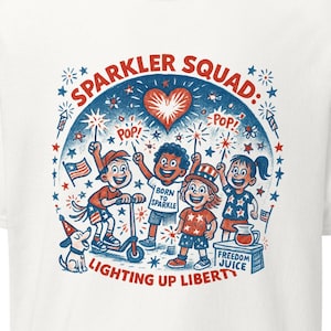 Sparkler Squad 4th of July T-shirt – grappig patriottisch shirt voor kinderen en familie BBQ | Vintage retro vuurwerkontwerp