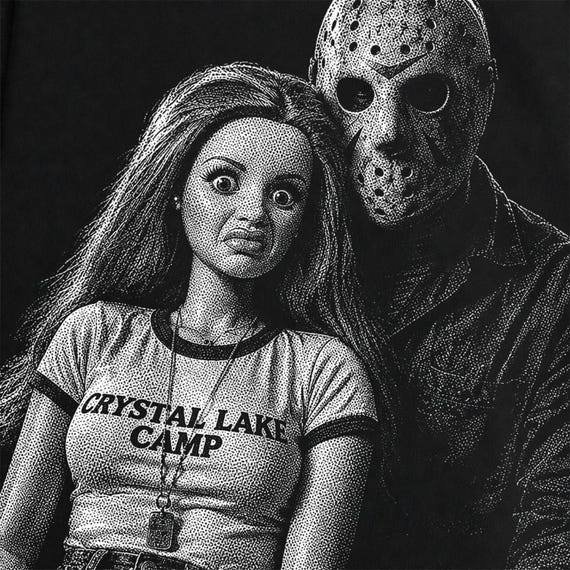 Doll Face Slasher Couple PNG, Funny Halloween Shirt Design, Vintage Horror Halftone Digital Download
