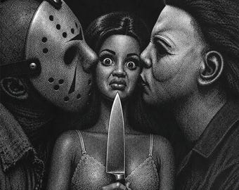 T-shirt d'horreur PNG, Slasher, Poupée au visage effrayant, Mème de film d'horreur à télécharger en ligne
