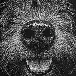 Lustige Hundenase (PNG), süßes Hundegesicht (Halbton), T-Shirt für Hundeliebhaber (digitaler Download)