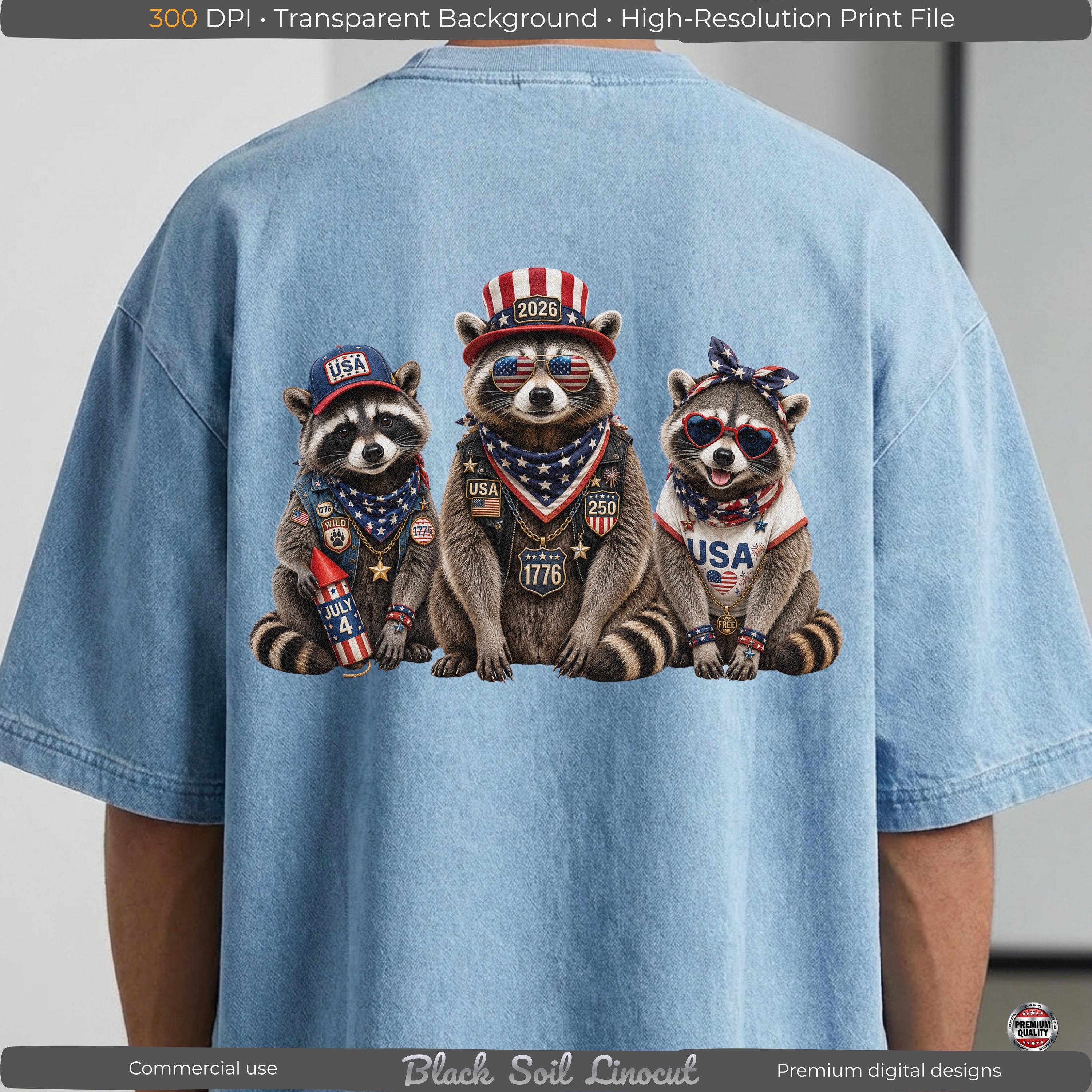 Kid Crew Raccon Patriotic Raccoon Crew PNG, Funny Fourth of July Trash Panda Shirt ...