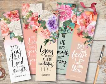 Printable Bible Verse Bookmarks Set035 Digital Download for Sublimation ...