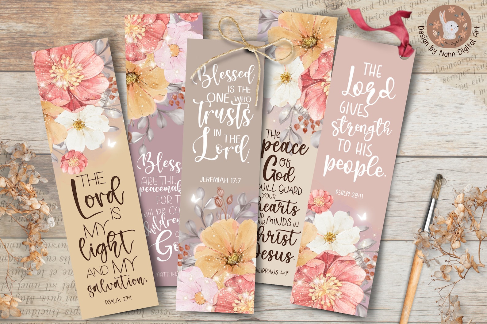 Printable Bible Verse Bookmarks Set#035 Digital Download for ...