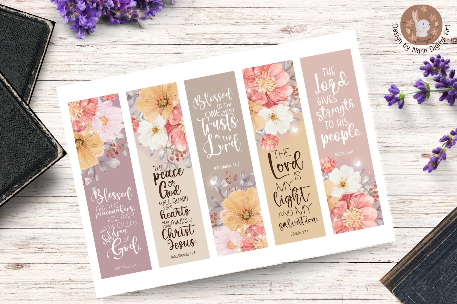Printable Bible Verse Bookmarks Set#035 Digital Download for ...