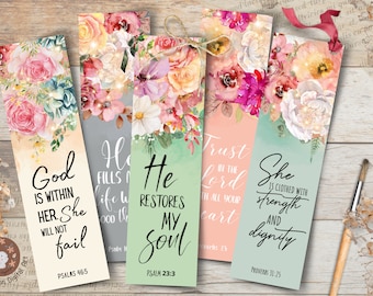 Printable Bible Verse Bookmarks Set035 Digital Download for Sublimation ...