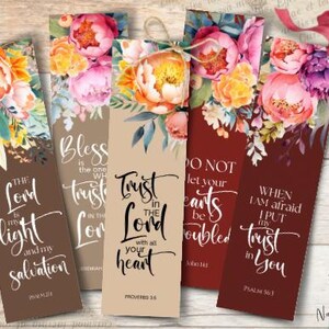 Scripture Bookmarks Set: Christian Verses Cards, Printable Card (Digital Download)
