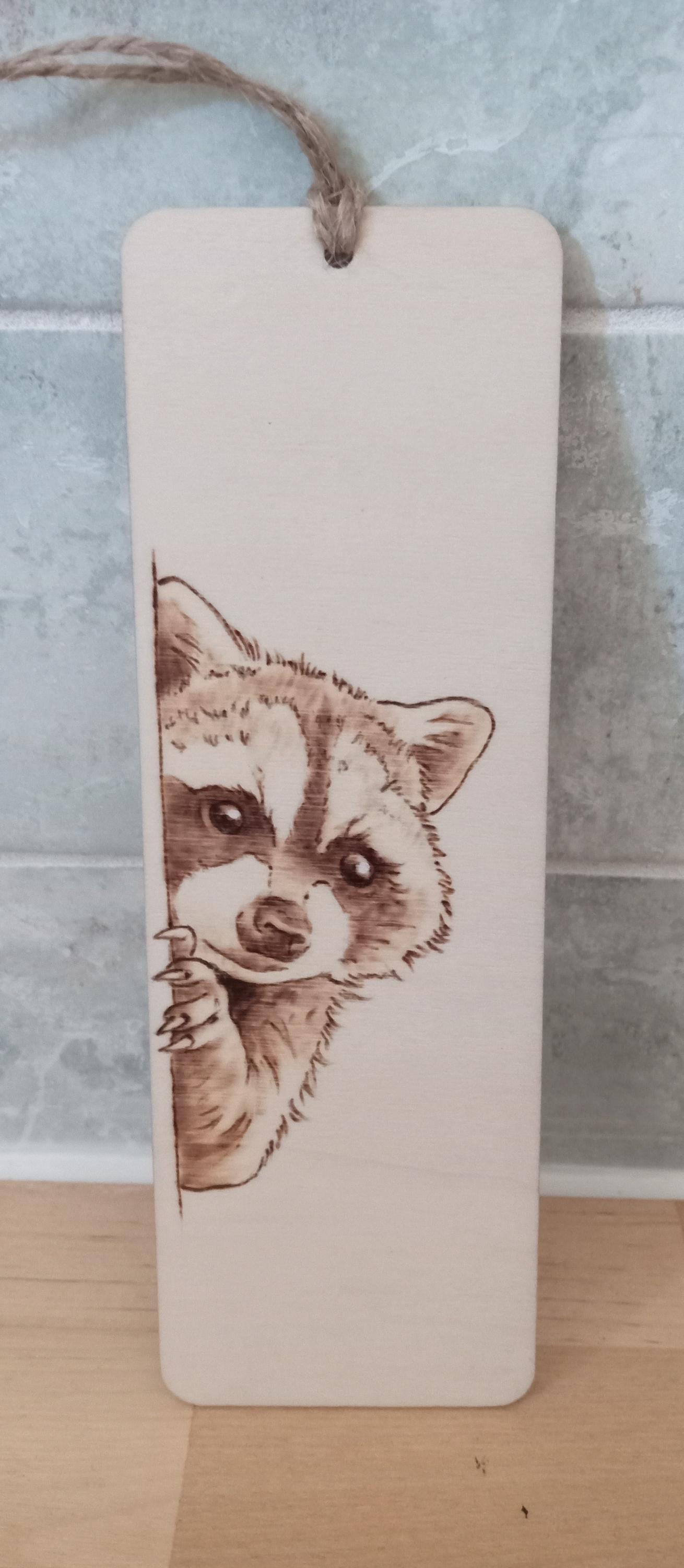 Wood Burned Raccoon Bookmark - Etsy