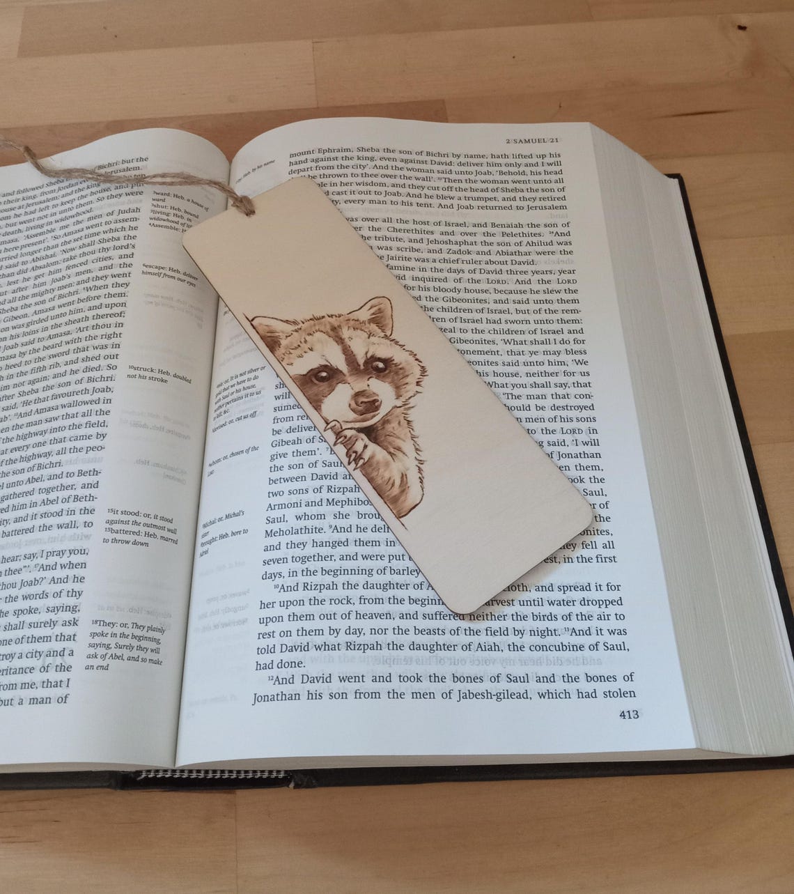 Wood Burned Raccoon Bookmark - Etsy
