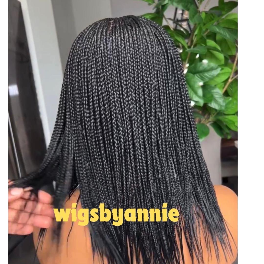 Handmade Braided Box Braid Wig: Full Lace, Center Part - Etsy