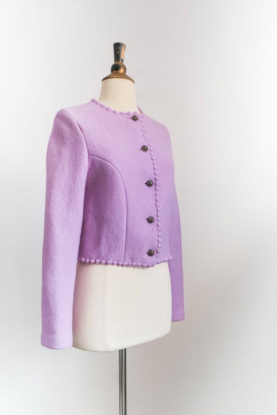 Vintage Lavender Cropped Wool Lady Jacket • XS - image 5