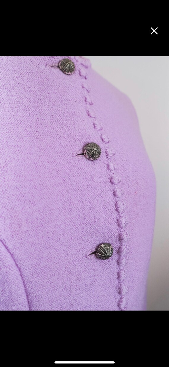 Vintage Lavender Cropped Wool Lady Jacket • XS - image 8