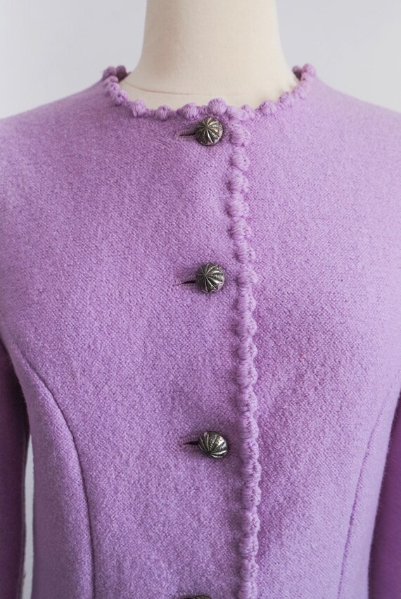 Vintage Lavender Cropped Wool Lady Jacket • XS - image 9