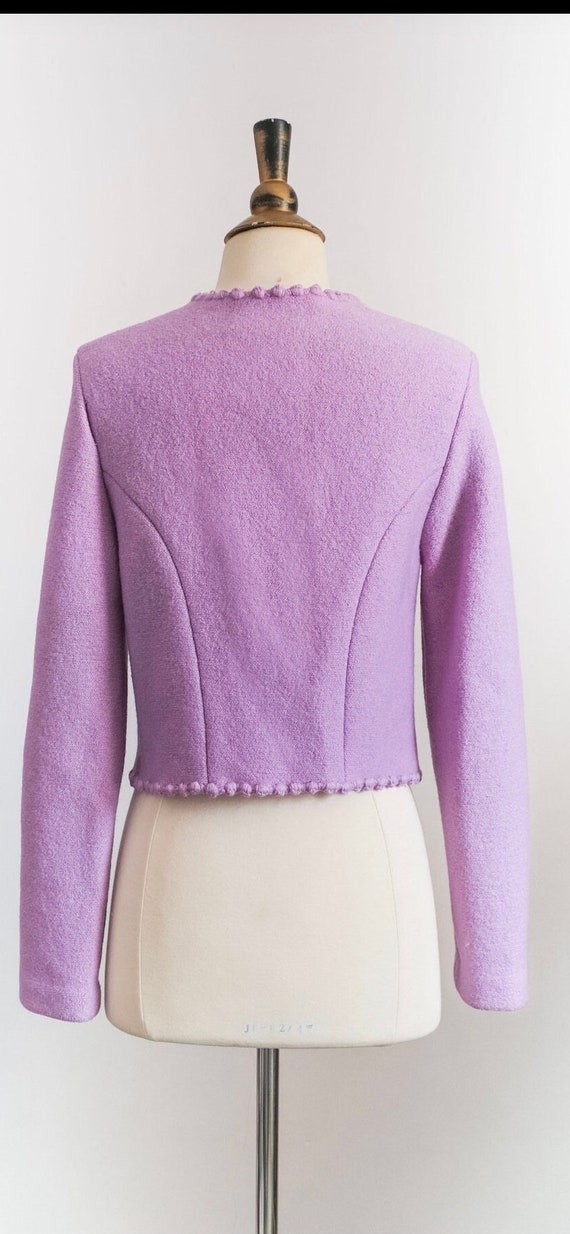 Vintage Lavender Cropped Wool Lady Jacket • XS - image 6