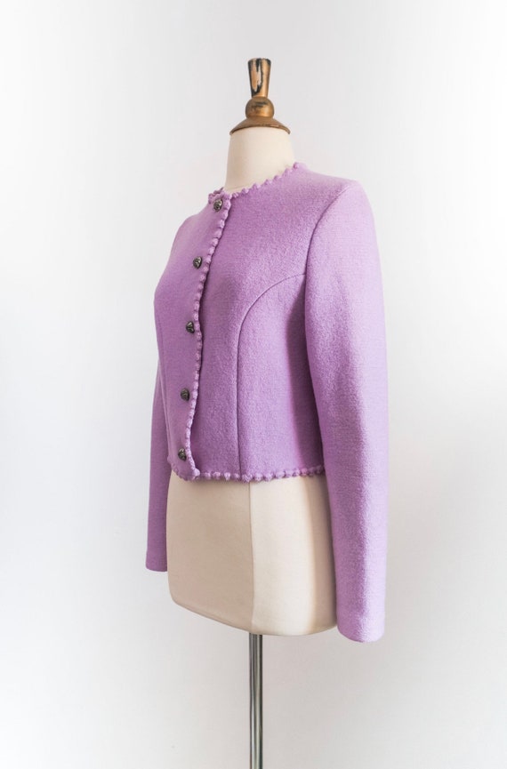 Vintage Lavender Cropped Wool Lady Jacket • XS - image 4