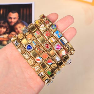 Gold Italian Charm Bracelet: Stainless Steel Customizable Jewelry