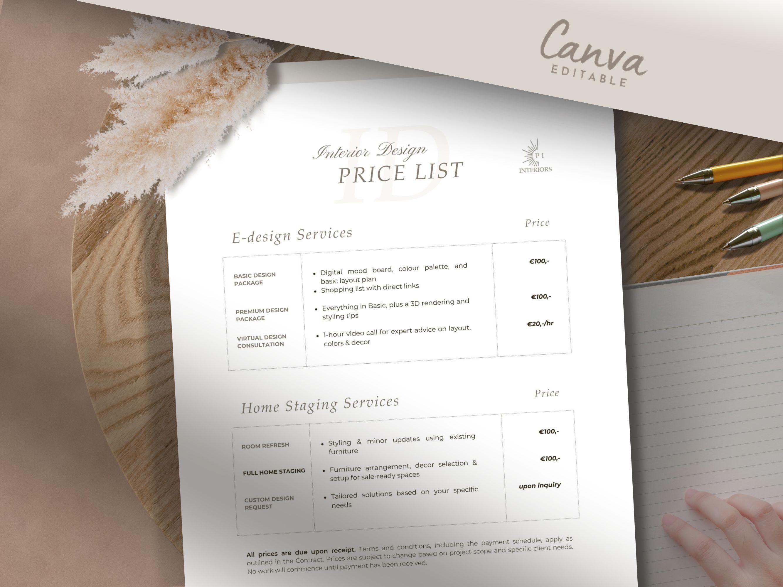 Pricing Interior Design Services in CAD