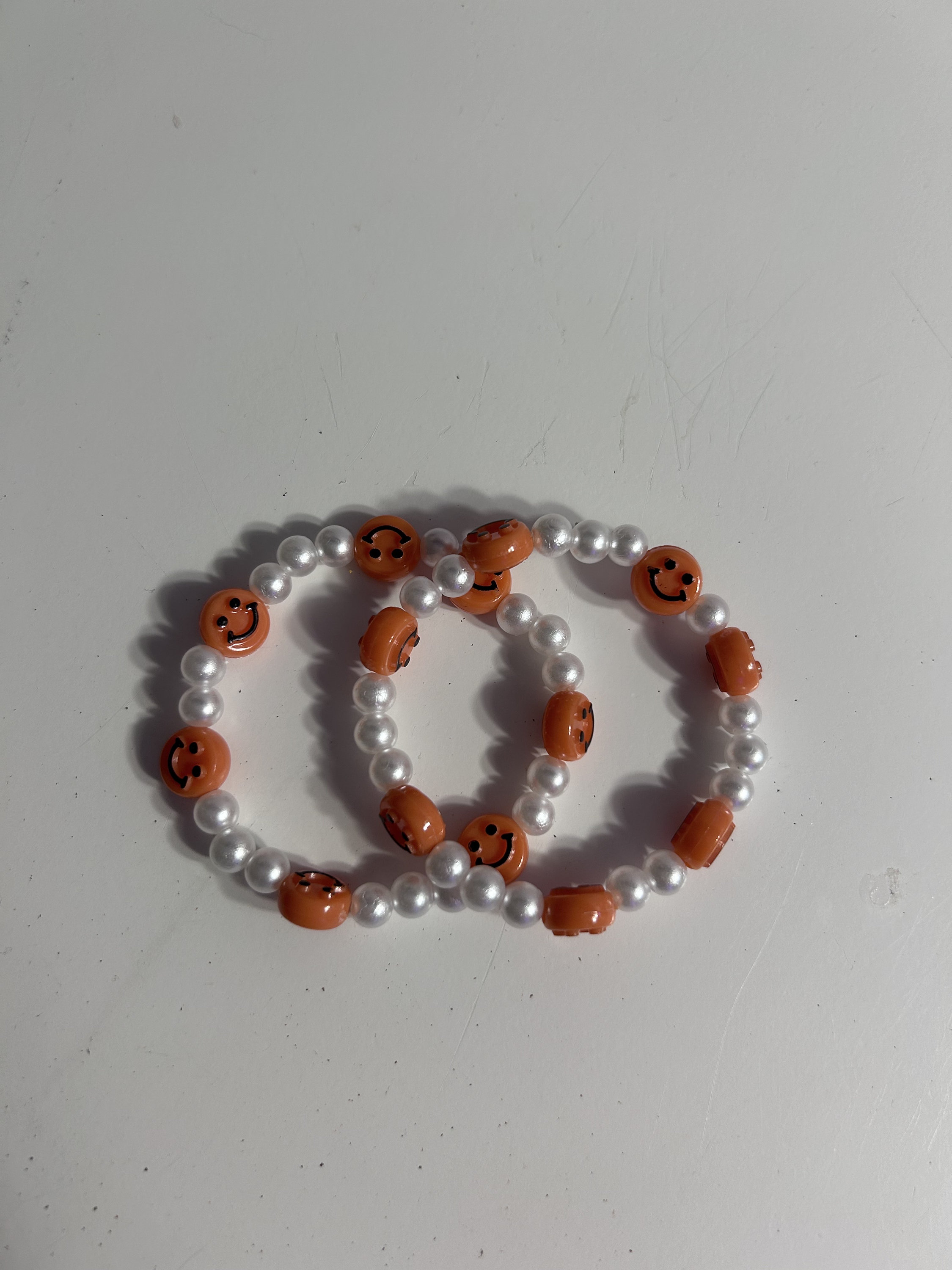 ONE PIECE orange smiley bracelet handmade