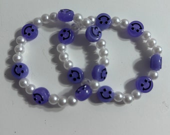 ONE PIECE purple handmade smiley bracelet