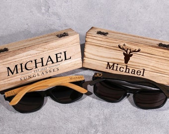 Gafas de sol de madera personalizadas, idea de propuesta de padrino de boda de moda, regalos de despedida de soltero, gafas de sol grabadas personalizadas, regalo de gafas de sol único para él
