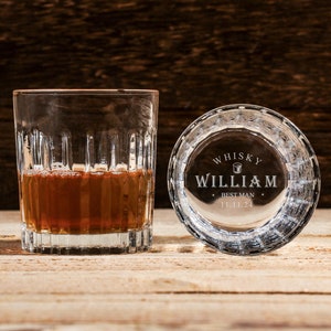 Personalized Whiskey Glass Set with Wooden Box,Groomsmen Gift,Best Man Gift,Barware Gift Set for Whiskey Lovers,Gifts for Dad,Gifts for Him