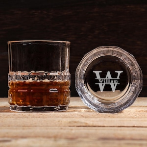 Personalized Whiskey Glass Set with Wood Box,Engraved Groomsmen Whiskey Glass,Groomsmen Gifts,Anniversary Gift,Boyfriend Gift,Gifts for Dad