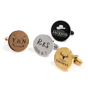 Custom cufflinks,Personalized Wedding Day Cuff links for Groom groomsmen, Wood Anniversary Gift, Gift for Husband,Wedding Party Gifts