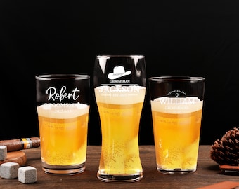 Personalisiertes Bierglas, benutzerdefinierte Biergläser, geätztes Bierglas, Trauzeuge Geschenk, Trauzeuge Vorschlag, Trauzeugen Geschenk, Geschenke für Trauzeugen