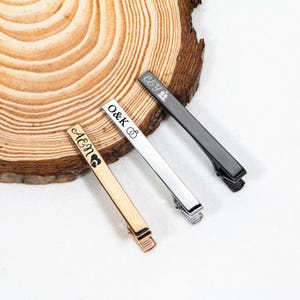 Personalized Men&#39;s Tie Bar, Custom Engraved Tie Bar, Stainless Steel Tie Clip, Groom Gift, Groomsmen Gift, Anniversary Gift, Wedding Gift