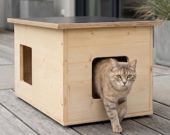 Caseta para gatos Catcabin, aislada, resistente a la intemperie, fabricada en Alemania, para uso exterior con aislamiento, resistente al invierno.