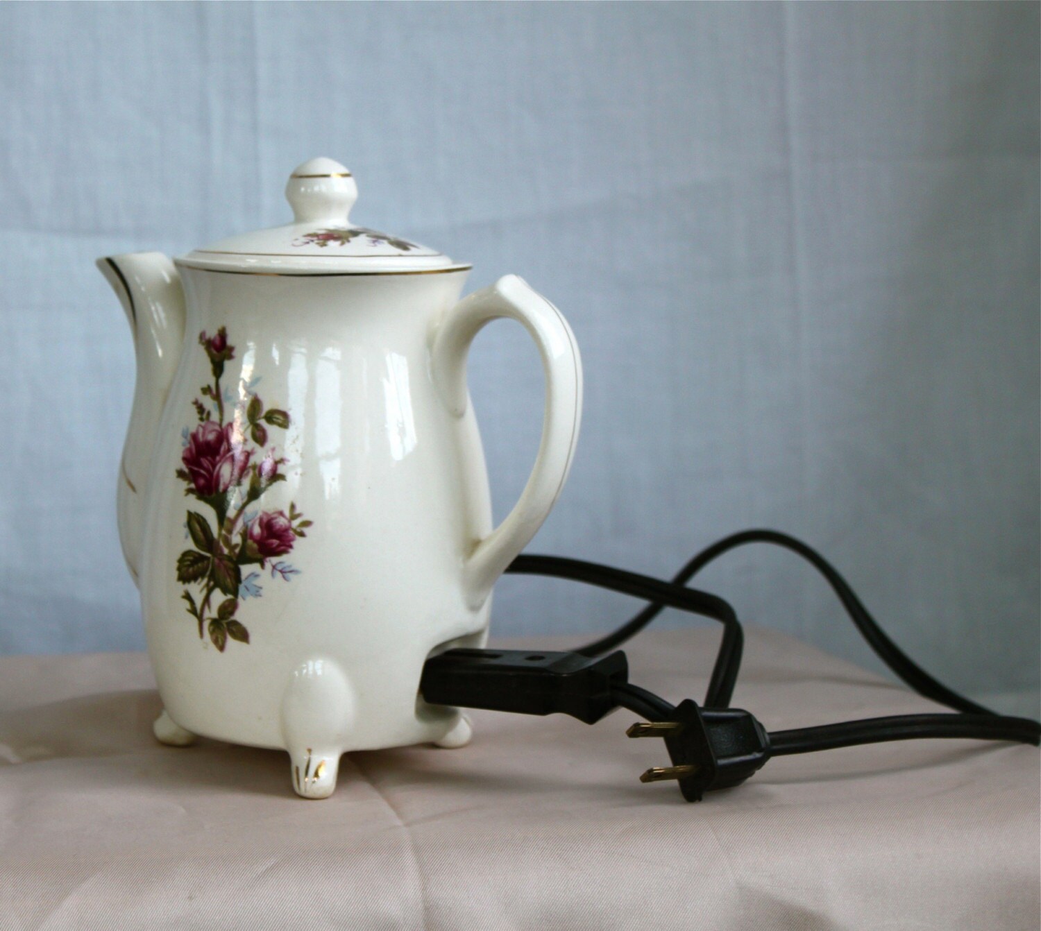 Hot roses electric teapot vintage china made in Japan Etsy