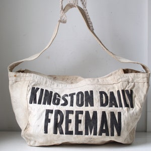 Vintage 1950s Newspaper Bag. Kingston Daily Freeman Delivery