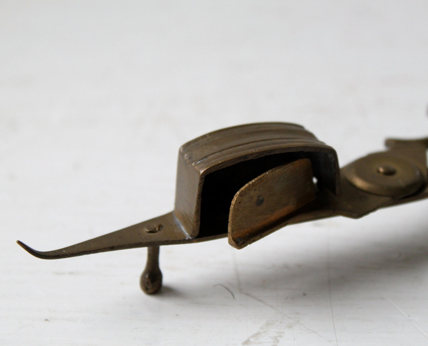Antique brass scissor candle snuffer. Victorian primitive Etsy