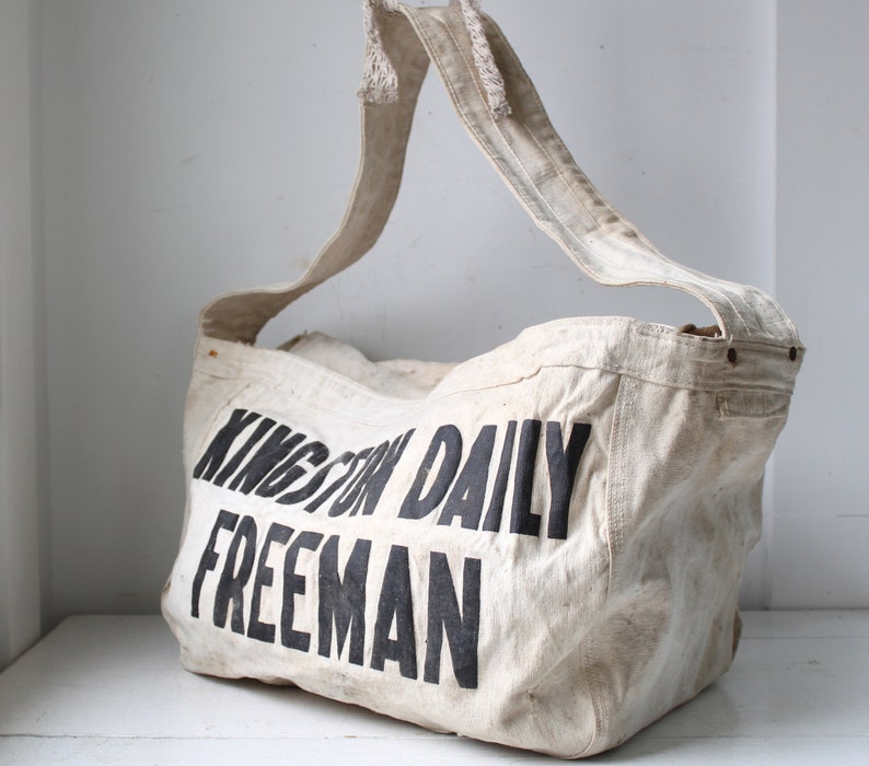 Vintage 1950s newspaper bag. Kingston Daily Freeman delivery Etsy